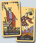Magician and Fool cards